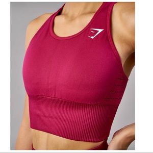 GYMSHARKS ENERGY SEAMLESS CROP VEST in Beet